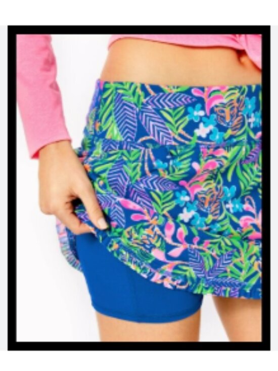 Lilly Pulitzer Dresses & Skirts - Lilly Pulitzer Luxletic Anika Skort Large How You Like Me Prowl Tiger Ruffle EUC
